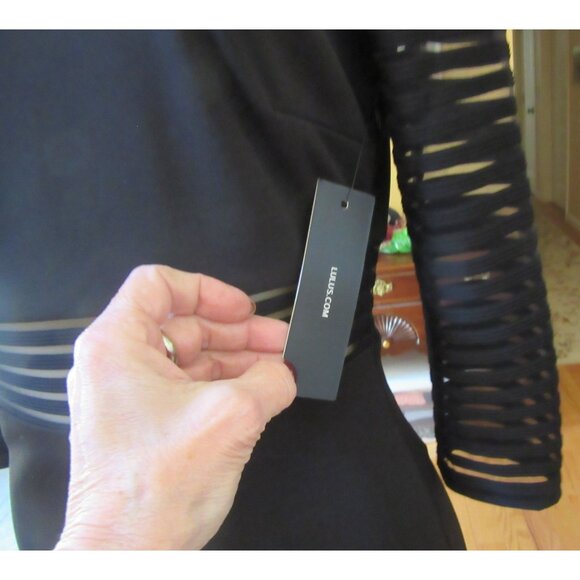 NWT Lulus Perfect Black Mesh Bodycon‎ Dress  Size Small - Picture 3 of 8